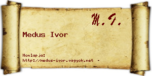 Medus Ivor névjegykártya